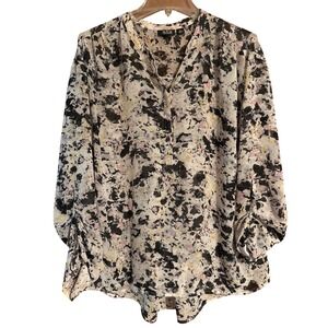 a.n.a A New Approach Women's‎ XL Tunic Top Abstract Print Shirt